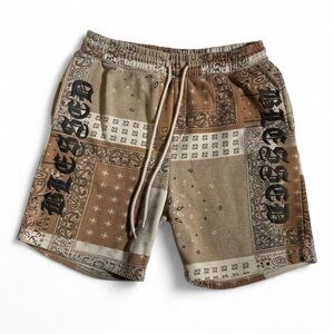 Brown Patchwork Men's Shorts - Brooklyn Cloth